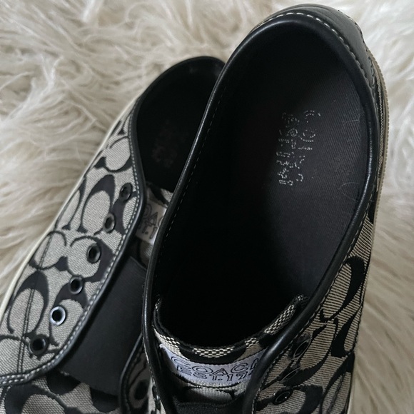 Coach Black and White Sneakers with Signature Design
Pattern. - Picture 9 of 11